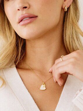 Mother Of Pearl Heart Initial "a" Necklace